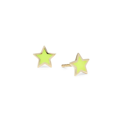 Saks Fifth Avenue 14K Yellow Gold & Yellow Enamel Star Stud Earrings