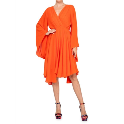 MEGHAN LA Sunset Angle Long Sleeve Dress