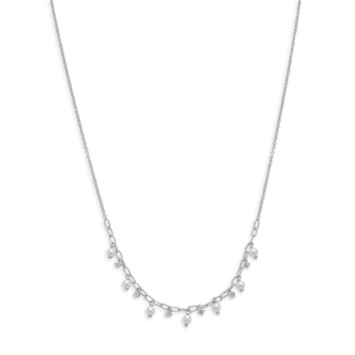 Adriana Orsini White Rhodium Plated, Faux Pearls & Cubic Zirconia Necklace