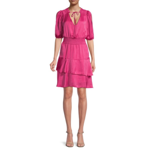 Sam Edelman Tiered Satin Blouson Dress