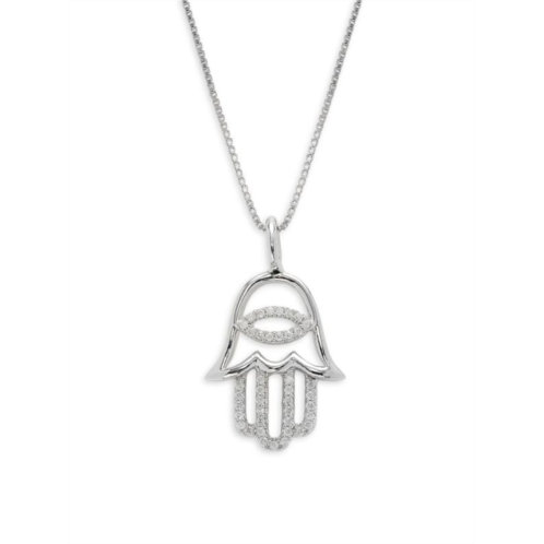 Effy ENY Sterling Silver & 0.12 TCW Diamond Hamsa Pendant Necklace