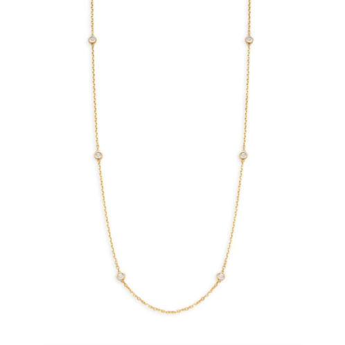 Effy ENY 14K Goldplated & 0.23 TCW Diamond Station Necklace