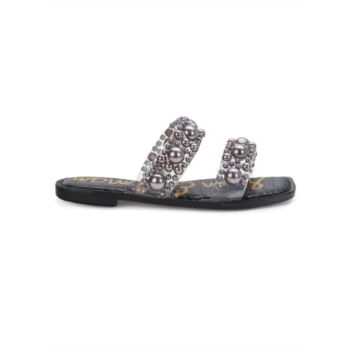 Sam Edelman Eleana Faux Pearl Embellished Flat Sandals