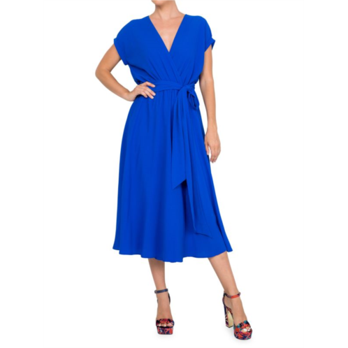 MEGHAN LA Jasmine Wrap Midi Dress