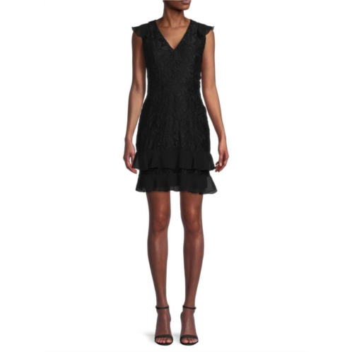 Sam Edelman Tiered Lace Mini Dress