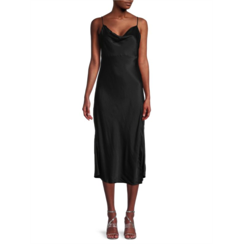 Socialite Cowlneck Satin Slip Dress