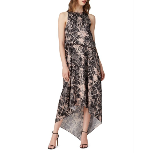 Cedric Charlier Abstract-Print High-Low Dress