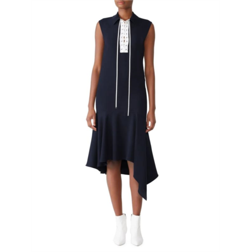 ADEAM Lace Up Handkerchief Dress