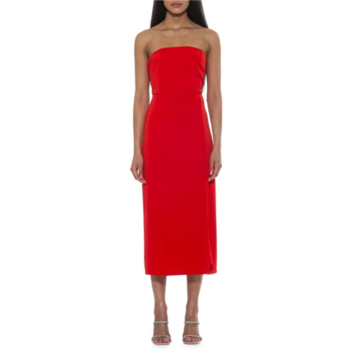 Alexia Admor Ellie Strapless Midi Sheath Dress