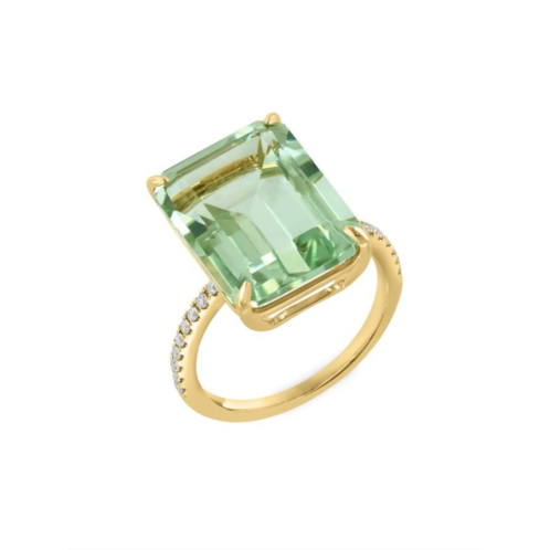 Effy 14K Yellow Gold, Green Amethyst & Diamond Ring