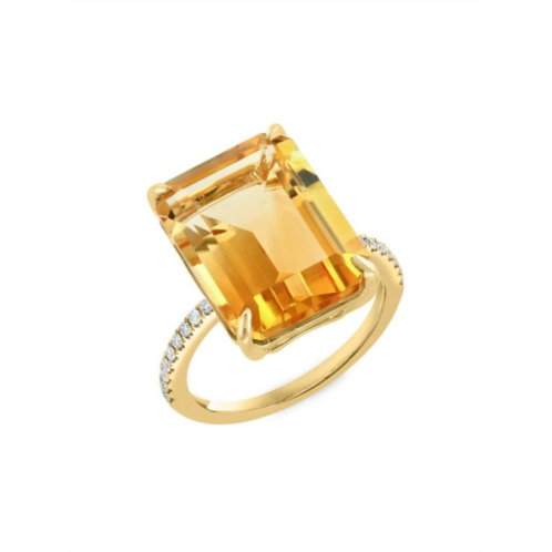 Effy 14K Yellow Gold, Diamond & Citrine Ring