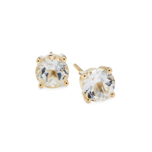 Effy 14K Goldplated Sterling Silver & 4.10 TCW White Topaz Stud Earrings