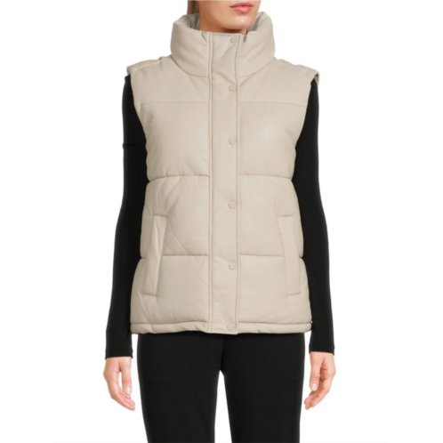 Marc New York Performance Faux Leather Puffer Vest