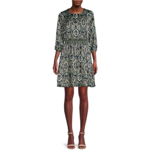 Sam Edelman Medallion Paisley Print Fit & Flare Dress