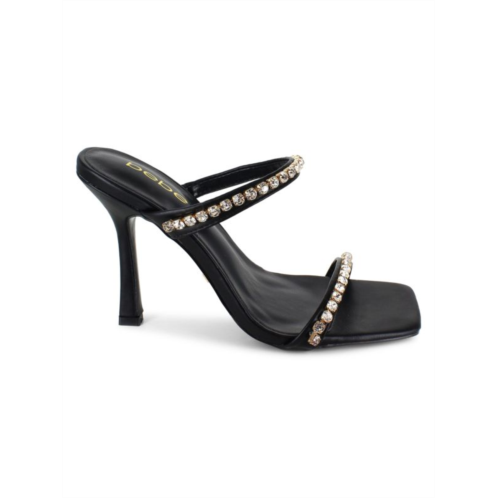 Bebe Double Strap Heel With Rhinestones Sandal