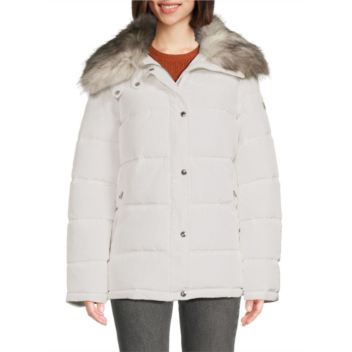 Sam Edelman Faux Fur Trim Puffer Jacket