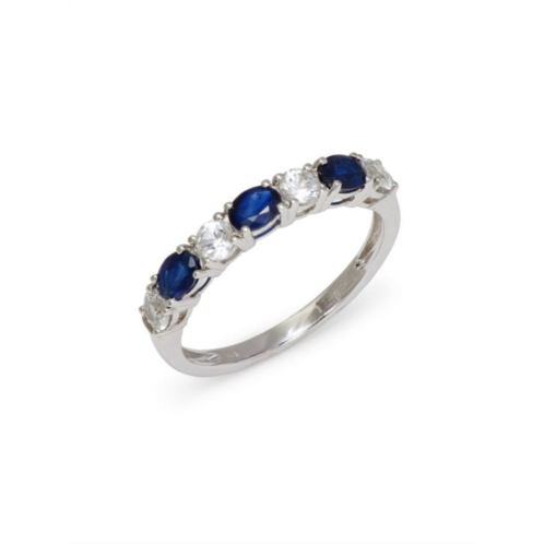 Effy 14K White Gold, Blue & White Sapphire Ring