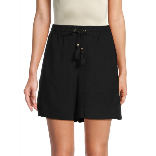 H Halston Crinkle Drawstring Shorts