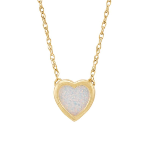 Saks Fifth Avenue 14K Goldplated Sterling Silver & Created Opal Heart Pendant Necklace