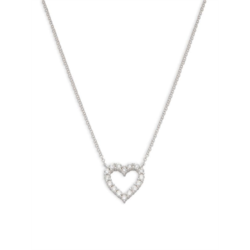 Saks Fifth Avenue 14K White Gold & 0.43 TCW Diamond Heart Pendant Necklace