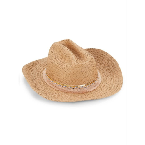 Kendall + Kylie Embellished trim Panama Hat