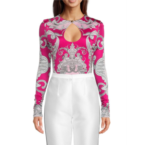 Versace Baroque Print Cutout Bodysuit