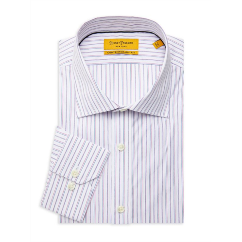 Hickey Freeman Contemporary Fit Striped Dress Shirt