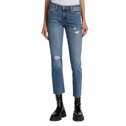 Joe  s Jeans Lara Mid Rise Distressed Skinny Ankle Jeans