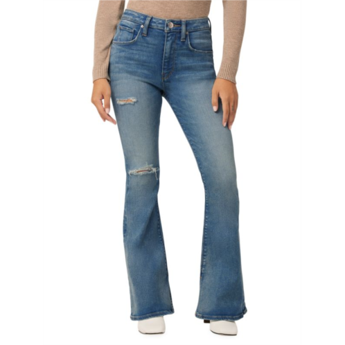 Hudson Holly Petite High Rise Stretch Distressed Bootcut Jeans