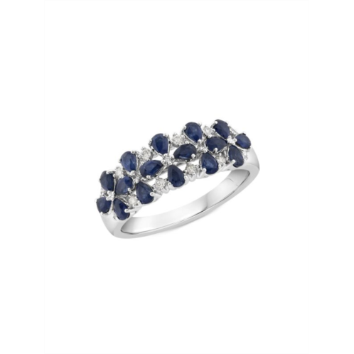 Saks Fifth Avenue 14K White Gold, Sapphire & Diamond Ring