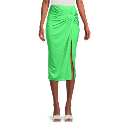 Renee C. Front Twist Midi Skirt