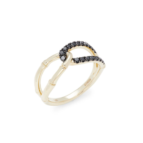 Effy 14K Yellow Gold & 0.28 TCW Black Diamond Ring