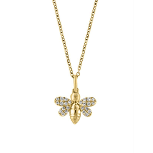 Effy 14K Yellow Gold & 0.15 TCW Diamond Bee Pendant Necklace