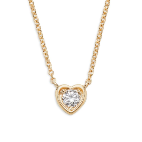 Saks Fifth Avenue 14K Yellow Gold & 0.13 TCW Diamond Heart Pendant Necklace/17