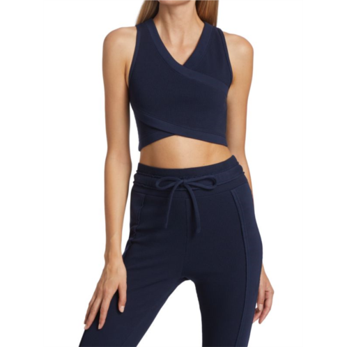 EleVen by Venus Williams Fern Faux Wrap Crop Top