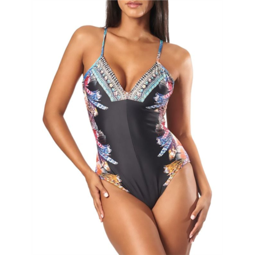 La Moda Clothing Print One-Piece Swimsuit