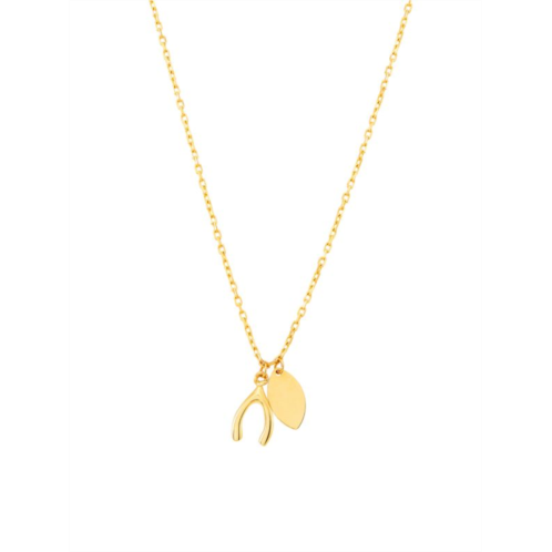 Saks Fifth Avenue 14K Yellow Gold Wish Bone Necklace