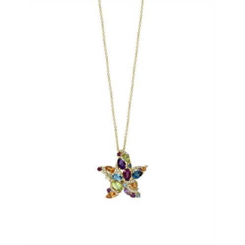 Effy 14K Yellow Gold & Multi Stone Star Pendant Necklace