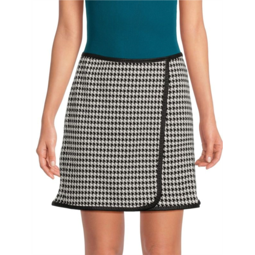 Max Studio Patterned Faux Wrap Mini Skirt