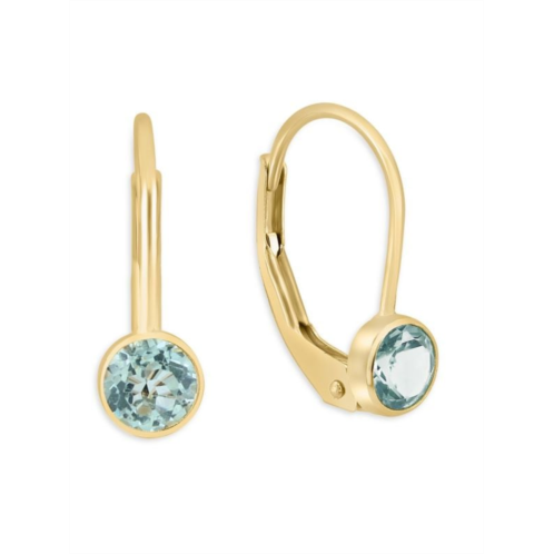 Effy 14K Yellow Gold & Blue Topaz Clip On Earrings