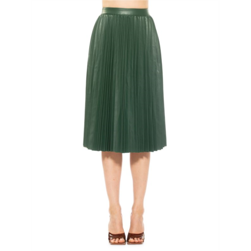 Alexia Admor Luca Pleated Faux Leather Midi Skirt