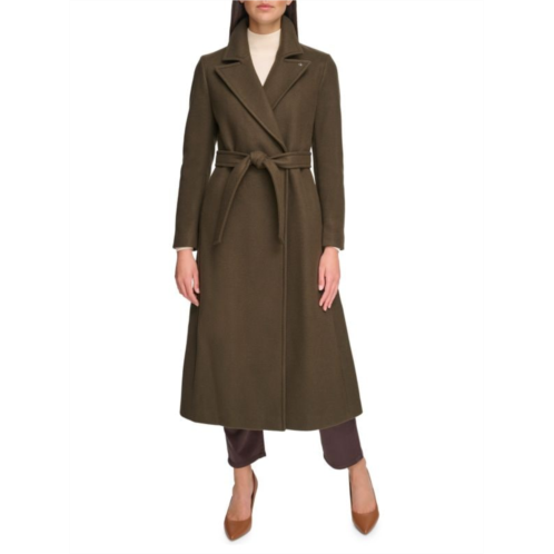 Calvin Klein Faux Wool Belted Wrap Coat