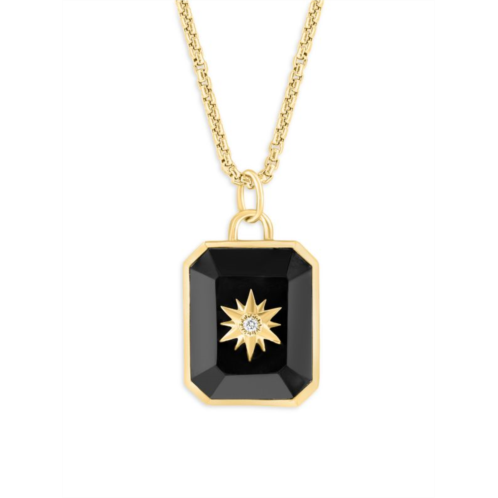 Effy 14K Yellow Gold, Diamond & Black Agate Pendant Necklace/22