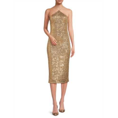 Rachel Rachel Roy Halterneck Sequin Midi Dress