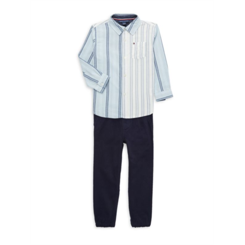 Tommy Hilfiger Little Boys 2-Piece Striped Shirt & Pants Set