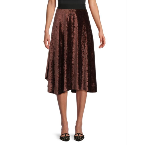 Calvin Klein Velvet Midi Flared Skirt