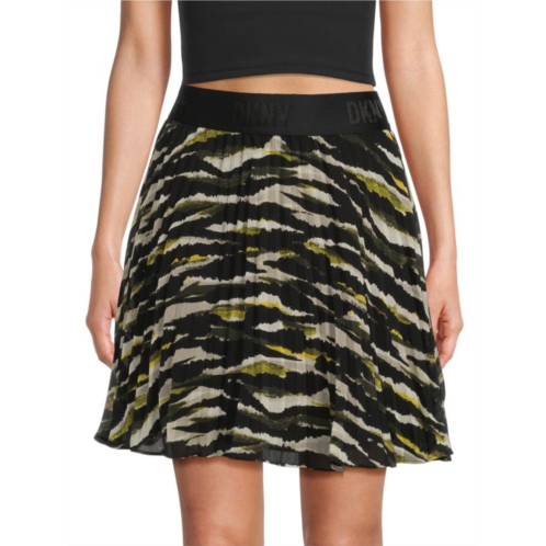 DKNY Abstract Pleated Mini Skirt