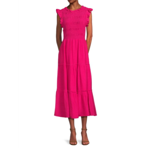 Saks Fifth Avenue Smocked Ruffle Maxi Dress