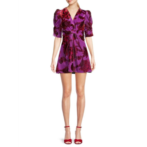 Rhode Leanna Floral Twist Front Mini Dress