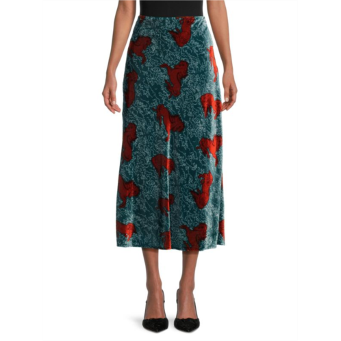 Rhode Tommy Print Midi Skirt